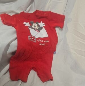 Disney Red Mickey Mouse Baby Bodysuit